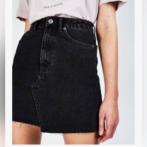 KSUBI Hi Line Mini Venom Black Denim Skirt Size:30"